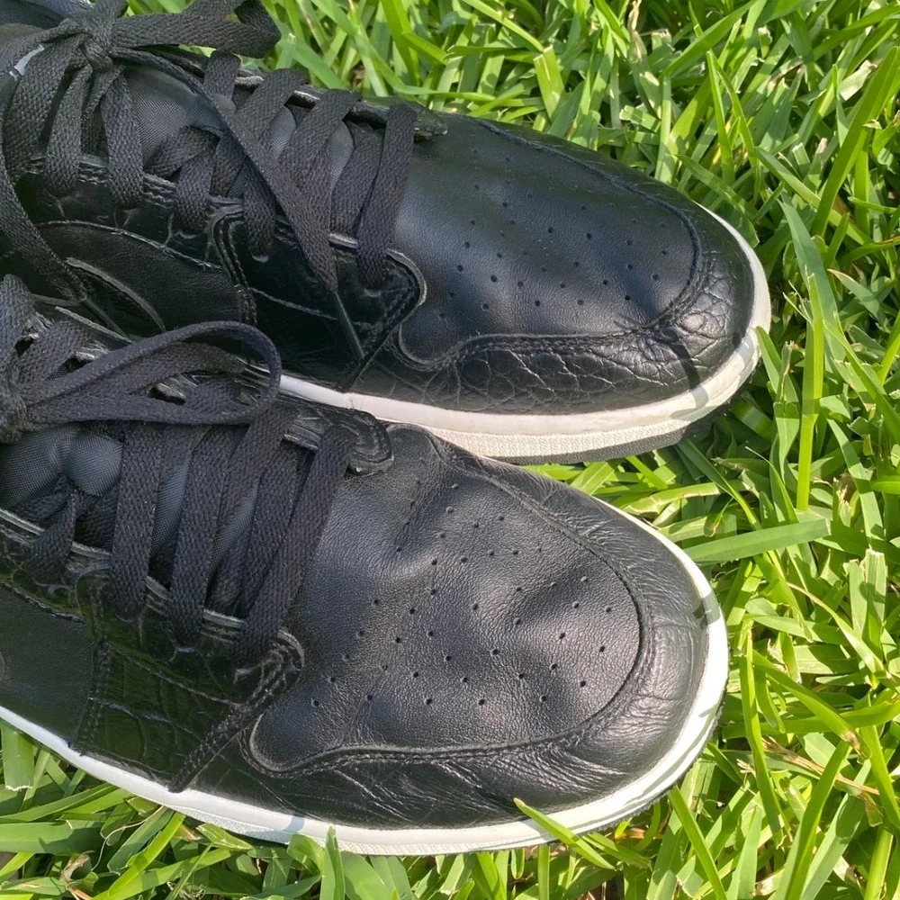 Nike Air Jordan 1 Low Golf Triple Black Crocodile Mens 13 DD9315-003